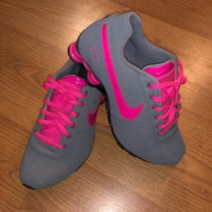 Pink and Gray Nike Shox